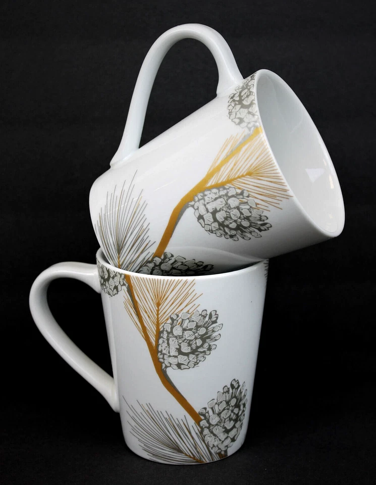 Juego de 2 tazas de vacaciones cuadradas de San Nicolás piñas de oro blanco plata 12 oz Foto 1 de 4