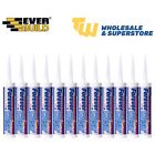 Everbuild FOREVER Clear Silicone Sealant 12x Pack Anti-Mould Steritouch Seal