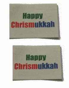 Happy Chrismukkah 2 Temporary Tattoos stocking stuffers interfaith Xmas Hanukkah - Picture 1 of 3