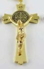 Large Jesus Cross Crucifix Pendant Gold Plated 18K Necklace 20" Chain Female Men