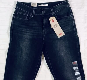 Women's Black Levis Classic Mid Rise Skinny Jeans - Size 8 Medium - 29x30 NWT - Picture 1 of 4