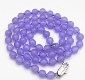 Collar Largo 18" 20" 22" 25" 6mm Lavanda Jade Piedras Preciosas Redondas Cuentas AAA - Imagen 1 de 4