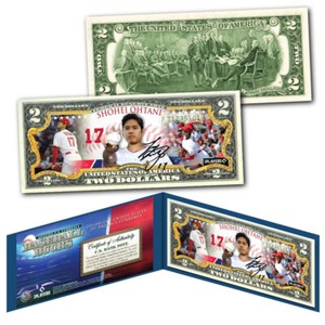 SHOHEI OHTANI Pitching California LA Angels Baseball Bucks MLB Player $2 US Bill