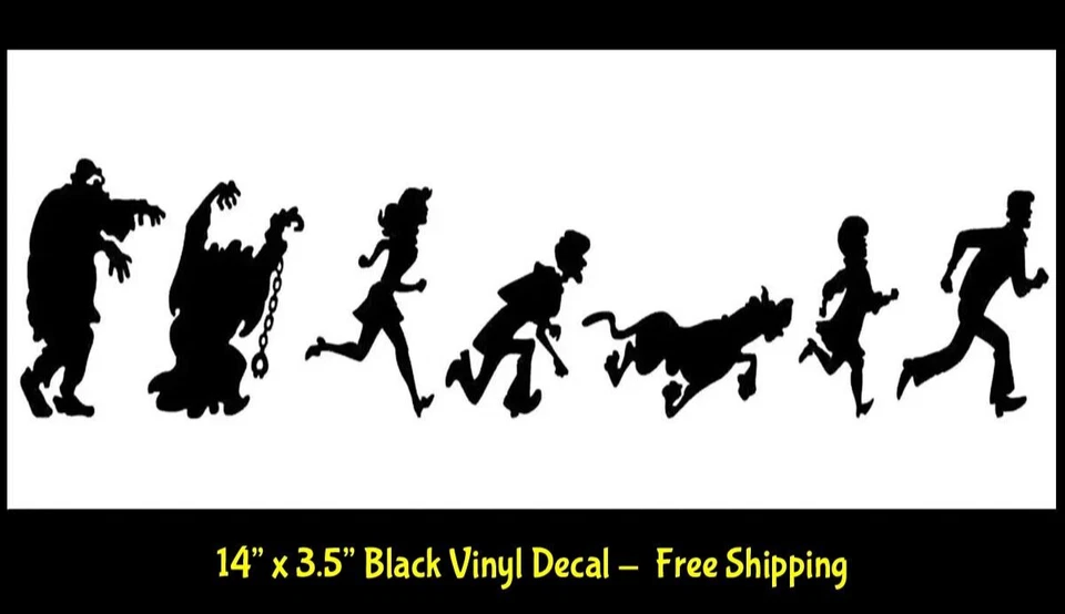 SIGNAGE CAFE The Scooby Gang 14" x 3.5" Black Vinyl Decal Car Truck Window Bumper Door Trunk