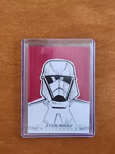 2023 Topps MASTERWORKS Sketch Stormtrooper COLORED 1/1 Signed Robert Stewart IV - Picture 1 of 2