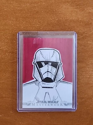 2023 Topps MASTERWORKS Sketch Stormtrooper COLORED 1/1 Signed Robert Stewart IV - Image 1 of 2