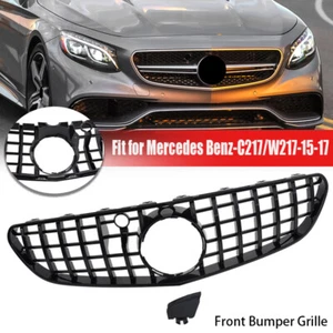 Fits Mercedes Benz C217 W217 S63/S65 AMG 2014-2017 Gloss Black Front GT Grille - Bild 1 von 12