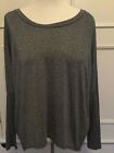 Silver Metallic Looking Long Sleeve Top Made In Italy One Size Up To Size 18