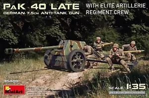 MINIART 1/35 WWII allemand 7,5 cm PaK 40 pistolet antichar tardif avec 4 Elite Art MIA35409 - Photo 1 sur 5
