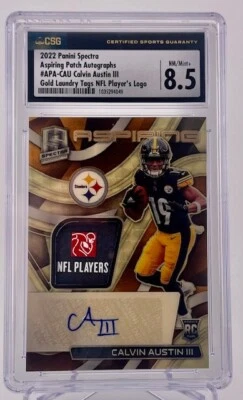 Calvin Austin III 2022 Panini Spectra No.APA-CAU #1/1 CSG Graded 8.5 Auto Card - Image 1 of 2