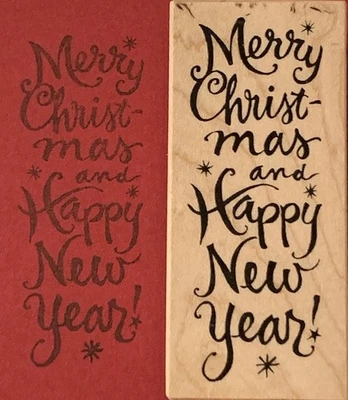 PSX F-2487 ¡Feliz Navidad y Feliz Año Nuevo! Sello de goma Foto 1 de 3