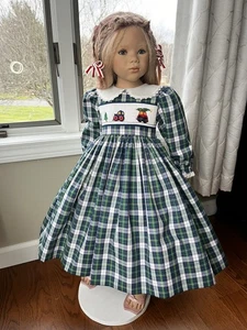 OOAK gesmoktes Festtagskleid Schottenkaro auf 34" Himstedt Tamina -1moretreasure - Bild 1 von 13