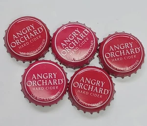 Lot of 5 Angry Orchard Bottle Caps Crowns Half Gray Skirt Red Man Cave - Imagen 1 de 10