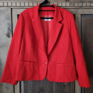 Pendleton Women’s Blazer Large Open Front Jacket Red Modal Poly Wool Spandex - Picture 1 of 12
