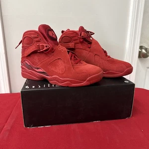 Nike Air Jordan 8 Retro Valentinstag Triple Red AQ2449-614 Retro Größe 9,5 US - Bild 1 von 24