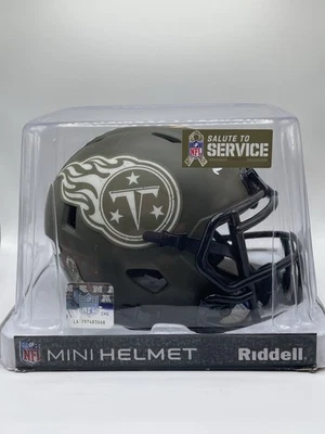 Tyjae Spears Signed Salute To Service Tennessee Titans Mini Helmet - Image 1 of 4