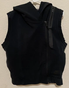 Nike Women’s Sportswear Tech Fleece Vest Full Zip Sleeveless Hoodie Black Medium - Picture 1 of 12