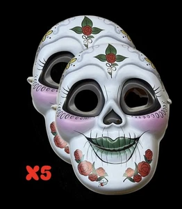 Day of the Dead Skull Mask – 7UP Full Face Adult Halloween Costume Mask (5-Pack) - Picture 1 of 5