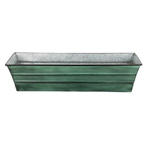 Galvanized Window Flower Box Planter-Green-Small (22" L x 6" W x 5" H) - Picture 1 of 1