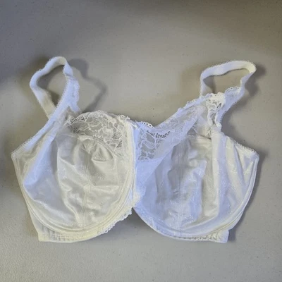 Delimira女式文胸34K白色迷你钢圈蕾丝肩带无衬里 — 第 1/4 张图片