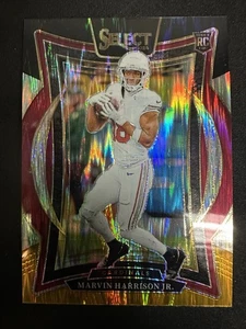 2024 Panini Select Marvin Harrison Jr #28 Negro Amarillo Prizm Shock RC Cardinals - Imagen 1 de 2