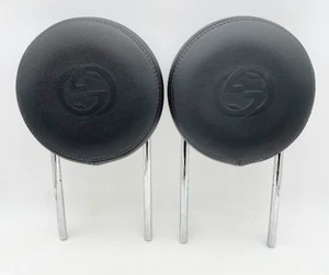 2012 - 2019 FIAT 500 GUCCI Front Seat Headrests Pair Set Embossed Leather Covers - Foto 1 di 8