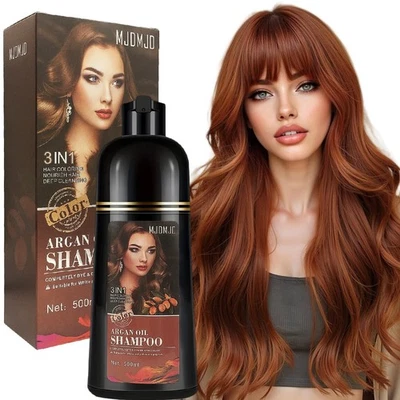 500 мл аргановая краска для волос, шампунь с аргановым маслом, 3 в 1 краска для волос, прост в использовании, уход за волосами - Изображение 1 из 4