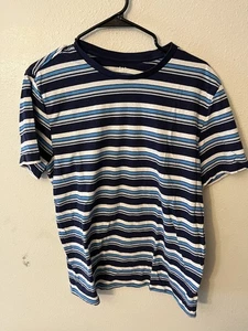 Gap Everyday Herren Kurzarm Rundhals T-Shirt Large Multi Blau Gestreift - Bild 1 von 5