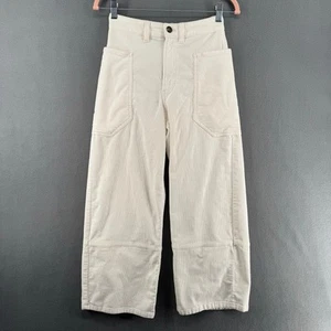 Pantalones cortos Everlane Way High de pana para jardinero 00 algodón blanco roto - Imagen 1 de 17
