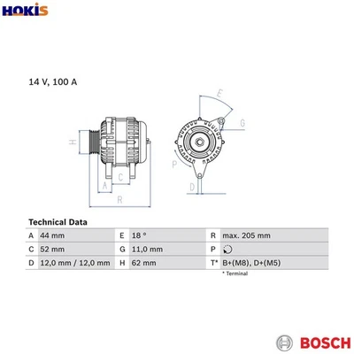 ALTERNATOR 0 986 049 231 FOR ALFA ROMEO FIAT MAREA/Weekend MULTIPLA BRAVO 1.9L - Image 1 of 4
