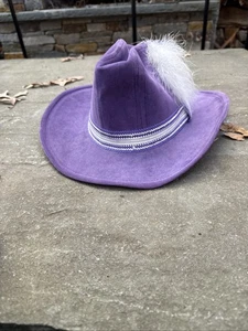 Women Suede Cowgirl, Western Purple, Hat Wide Brim Made In USA!!! Size Small - Picture 1 of 11