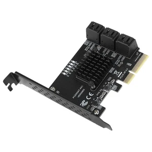 6 Port PCI-E Expansion Card Board Adapter PCI-E x4x8x16 6G SATA3.0 For ASMedia - Picture 1 of 9