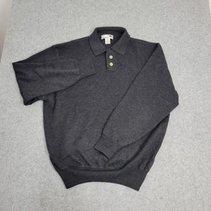 I Levrieri Sweater Mens Extra Large Charcoal Gray Wool Polo Made Italy Pullover - Picture 1 of 13