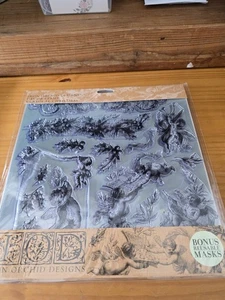 Juego de sellos clásicos de Navidad 12 X 12 Iron Orchid Designs IOD RETIRADO NUEVO FS - Imagen 1 de 3