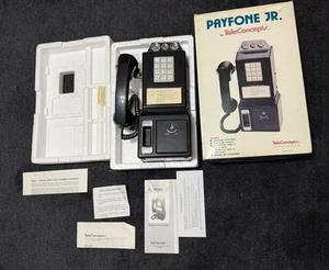 Vintage TeleConcepts PayFone Jr. 890546 Black Push-Button Payphone -Coin Bank - Picture 1 of 6