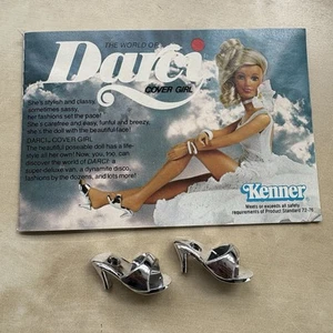 Vintage KENNER DARCI Doll Silver Heels Shoe Sandal w/ brochure Nice! - Picture 1 of 15