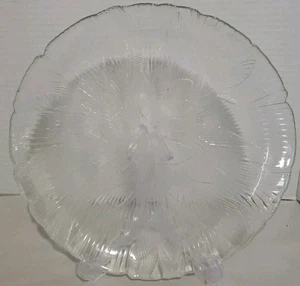 2 ARCOROC Canterbury Crocus Clear Glass Dinner Plates 10-3/4” 90s - Picture 1 of 4