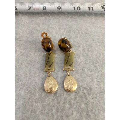 Pendientes de clip colgantes Chicos estampado de animales Krista gota declaración bisutería Foto 1 de 4