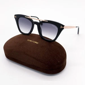NEW TOM FORD TF575 01B CAT EYE BLACK SUNGLASSES ANNA-02 FT0575/S 01B EYEWEAR - Picture 1 of 11