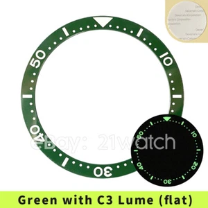 Bisel plano de cerámica SKX007/SRPD Mod inserto color verde 38 mm C3 lume - Imagen 1 de 3