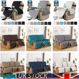1/2/3 Recline Sofa Chair Cover Couch Cover Slipcover Protector Pocket Waterproof - Picture 1 of 102