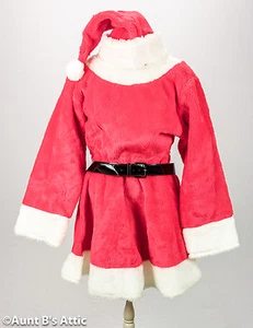 Ms. Santa 3 Piece Plush Faux Fur Red & White Short Dress Hat & Belt S/M - Picture 1 of 2