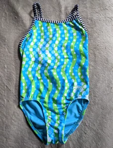 DOLFIN UGLIES One Piece Swimsuit Youth Girls 8 Blue Green - Picture 1 of 4