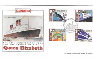 GB – 1988 FDC by Bradbury Transport & Communications Cunard - pre-owned - Picture 1 of 1