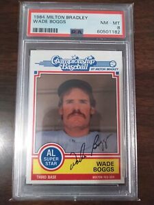 1984 Milton Bradley Wade Boggs Red Sox graded PSA 8 NM-MT  Extremely LOW Pop!