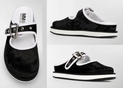 MM6 Maison Margiela contrast piping velvet mule/ backless loafer US 8/IT 39 $530 - Image 1 of 4
