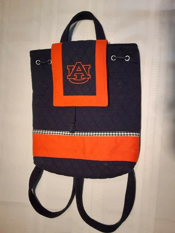 Auburn Tigers Quilted Women's Backpack - Handbag Combo Orange & Blue Cover
