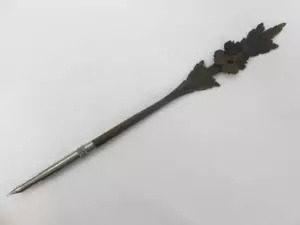Penna a immersione vintage Foresta Nera intagliata a mano calligrafia quill spencerian n. 1 pennino - Foto 1 di 6
