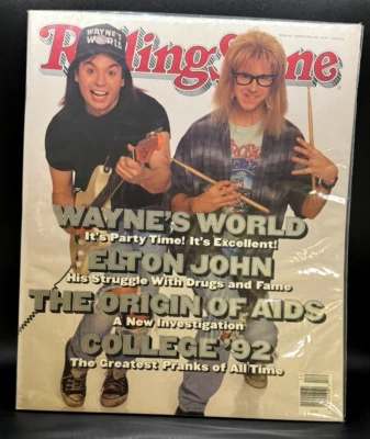 Rolling Stone Magazine Issue # 626 OS: 3-19-1992 Cover: WAYNE"S WORLD - Image 1 of 2