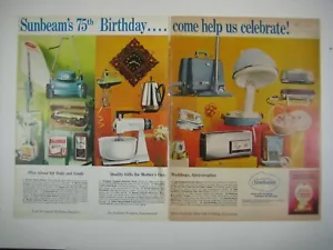 Vintage Sunbeam 75th Anniversary Catalog Pages Retro Appliances Print AD 2 Page - Picture 1 of 2